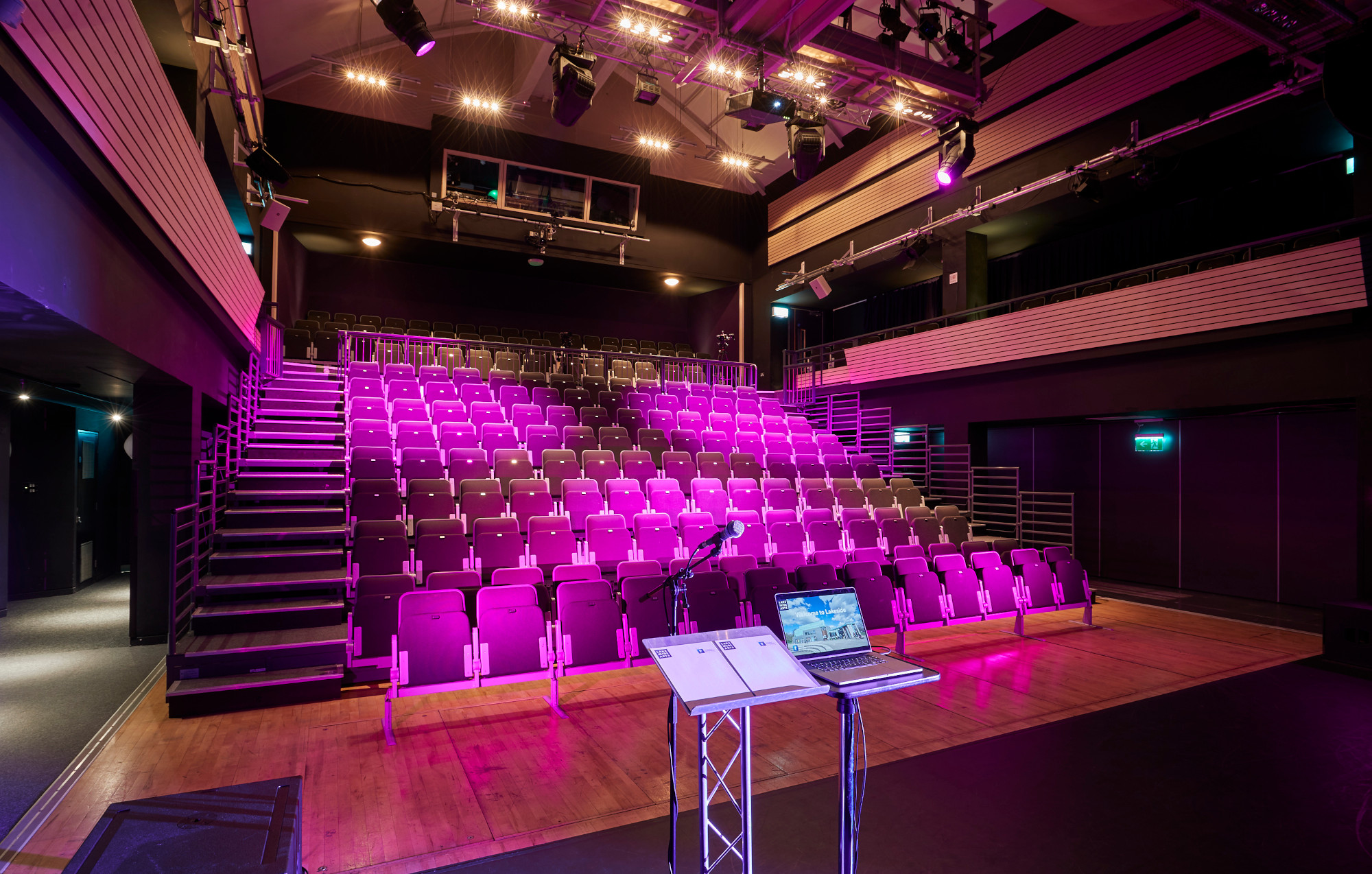 View of the Djanogly Theatre at Lakeside Arts from the stage.