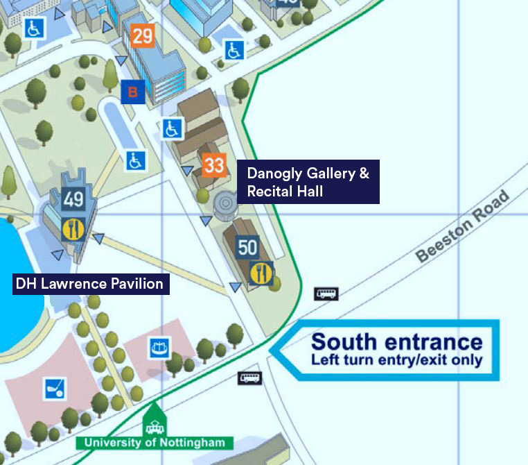 A map of University Park Campus highlighting accessible parking.